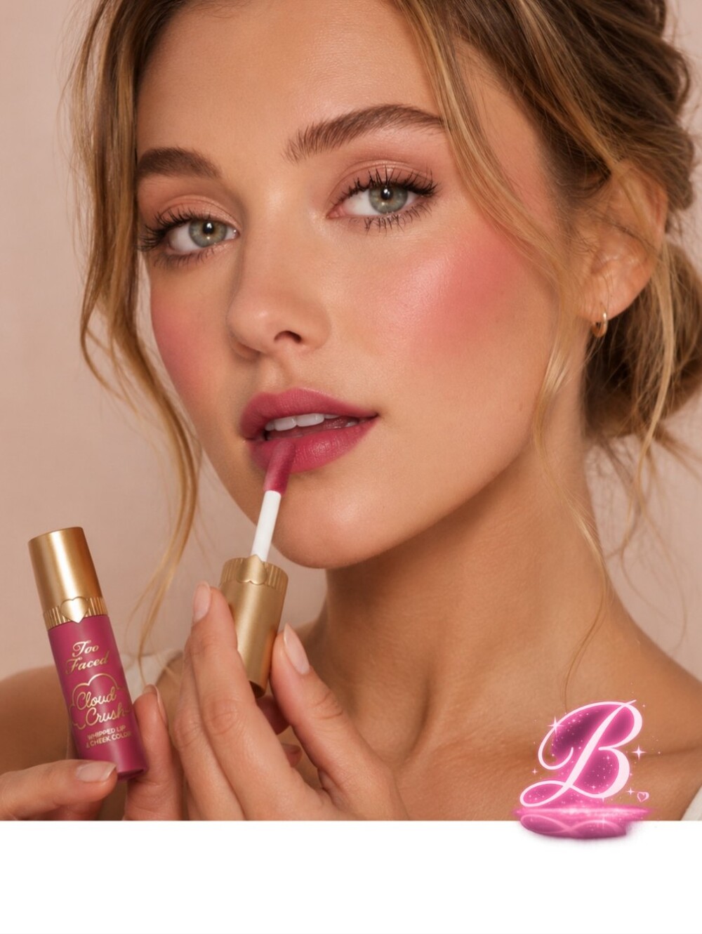 Too Faced Cloud Crush Whipped Lip & Cheek Blush - Shade "Bed of Roses" NWT